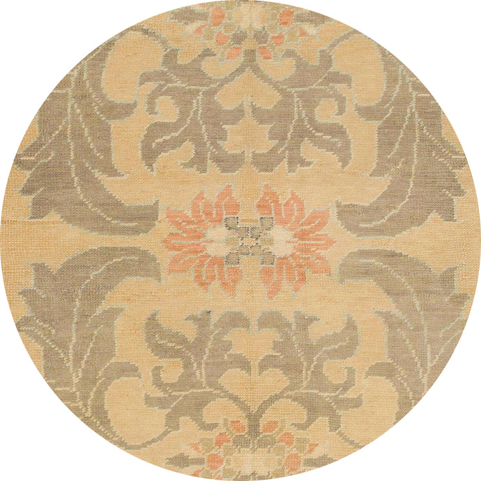 Round Abstract Gold Modern Rug, abs1236