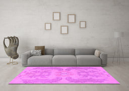 Machine Washable Abstract Purple Modern Area Rugs in a Living Room, wshabs1236pur