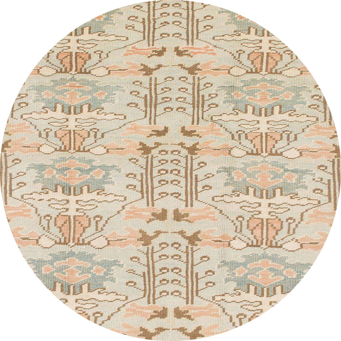 Round Abstract Brown Modern Rug, abs1237