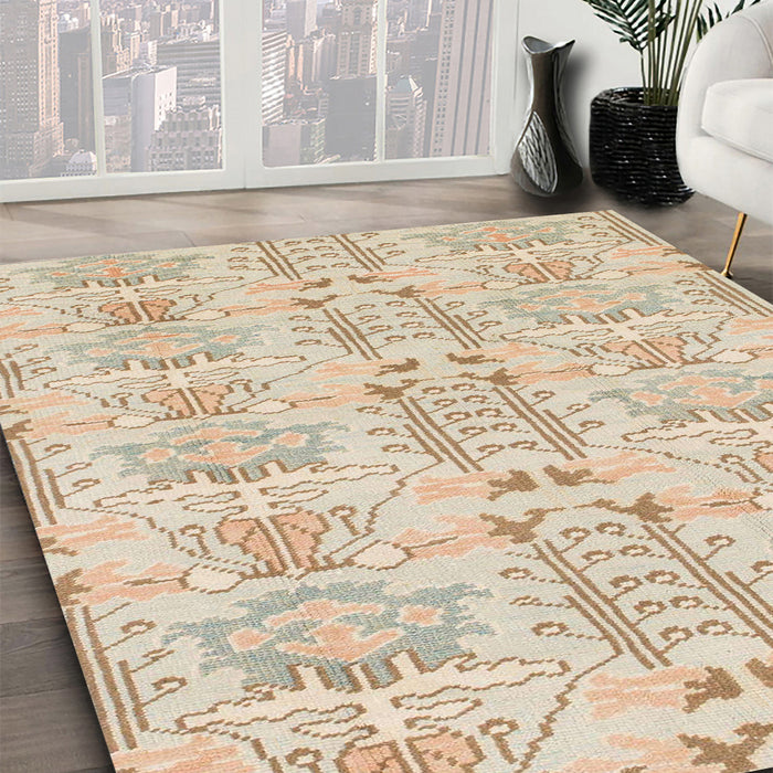 Abstract Brown Modern Rug in Family Room, abs1237