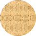 Round Abstract Brown Modern Rug, abs1237brn