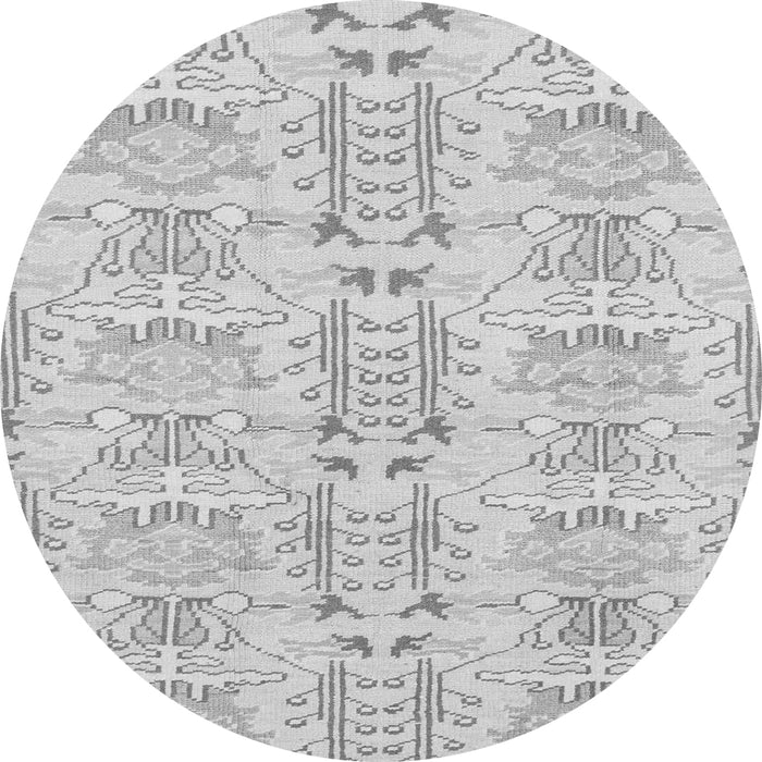 Round Machine Washable Abstract Gray Modern Rug, wshabs1237gry