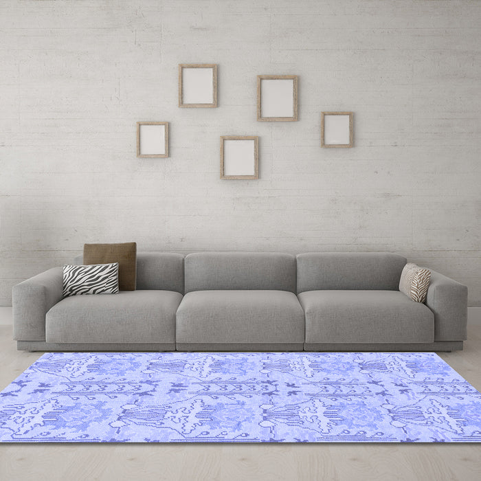 Machine Washable Abstract Blue Modern Rug in a Living Room, wshabs1237blu