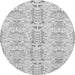 Round Abstract Gray Modern Rug, abs1237gry