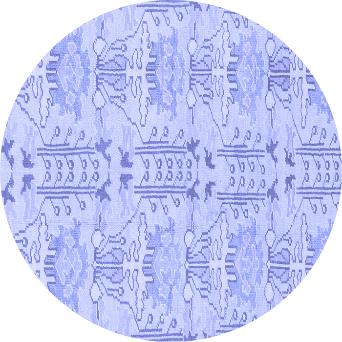 Round Abstract Blue Modern Rug, abs1237blu