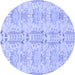 Round Abstract Blue Modern Rug, abs1237blu