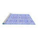 Sideview of Machine Washable Abstract Blue Modern Rug, wshabs1237blu