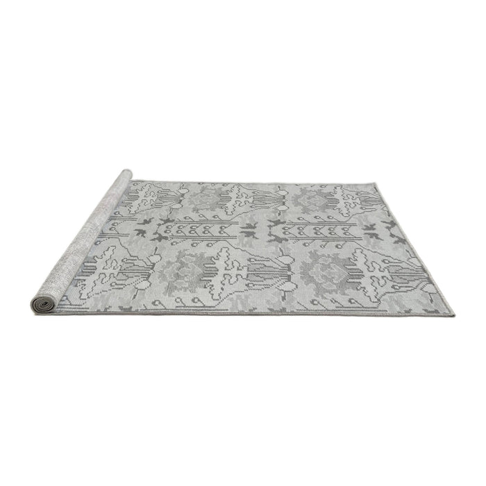Sideview of Machine Washable Abstract Gray Modern Rug, wshabs1237gry