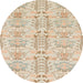 Round Machine Washable Abstract Brown Sugar Brown Rug, wshabs1237