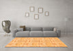 Machine Washable Abstract Orange Modern Area Rugs in a Living Room, wshabs1237org