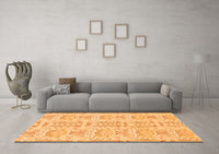 Machine Washable Abstract Orange Modern Rug, wshabs1237org