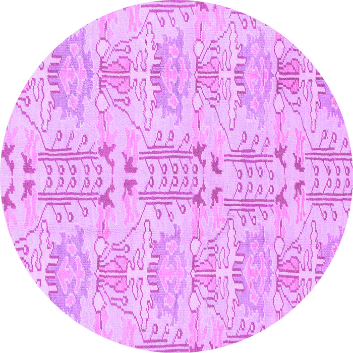 Round Machine Washable Abstract Purple Modern Area Rugs, wshabs1237pur