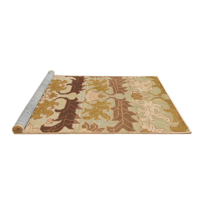 Sideview of Machine Washable Abstract Orange Rug, wshabs1238