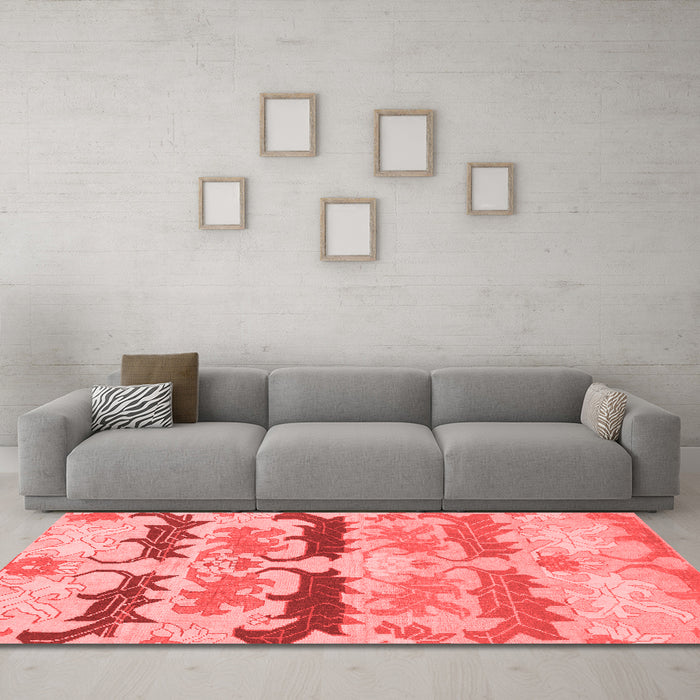 Modern Red Washable Rugs