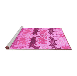 Sideview of Machine Washable Abstract Pink Modern Rug, wshabs1238pnk