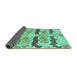 Sideview of Abstract Turquoise Modern Rug, abs1238turq