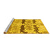 Sideview of Machine Washable Abstract Yellow Modern Rug, wshabs1238yw