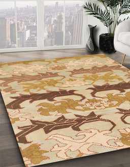 Machine Washable Abstract Orange Rug in a Family Room, wshabs1238