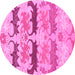 Round Abstract Pink Modern Rug, abs1238pnk