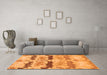 Machine Washable Abstract Orange Modern Area Rugs in a Living Room, wshabs1238org