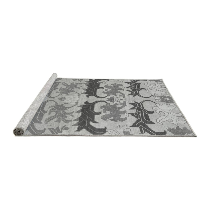 Sideview of Machine Washable Abstract Gray Modern Rug, wshabs1238gry