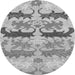 Round Abstract Gray Modern Rug, abs1238gry