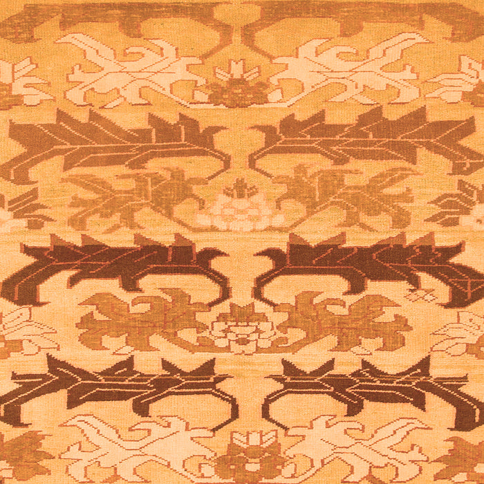 Square Machine Washable Abstract Orange Modern Area Rugs, wshabs1238org