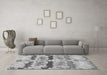 Machine Washable Abstract Gray Modern Rug in a Living Room,, wshabs1238gry