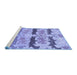 Sideview of Machine Washable Abstract Blue Modern Rug, wshabs1238blu