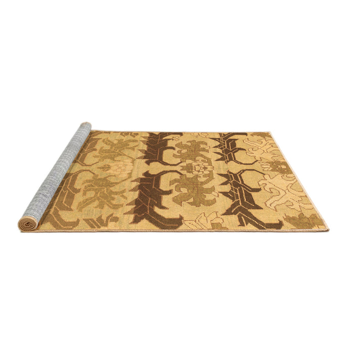 Sideview of Machine Washable Abstract Brown Modern Rug, wshabs1238brn