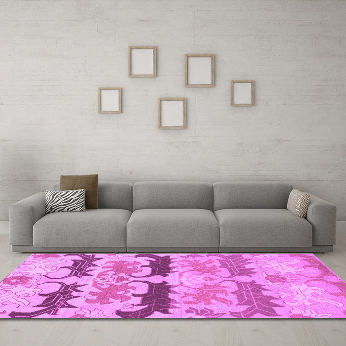 Machine Washable Abstract Purple Modern Area Rugs in a Living Room, wshabs1238pur