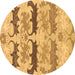 Round Abstract Brown Modern Rug, abs1238brn