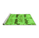 Sideview of Machine Washable Abstract Green Modern Area Rugs, wshabs1238grn