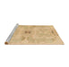 Sideview of Machine Washable Abstract Orange Rug, wshabs1239
