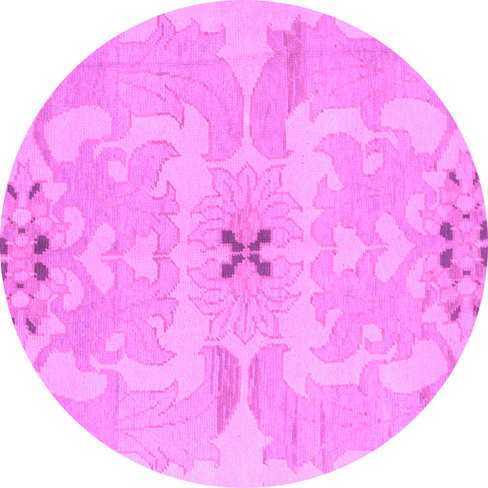 Round Abstract Purple Modern Rug, abs1239pur