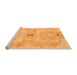 Sideview of Machine Washable Abstract Orange Modern Area Rugs, wshabs1239org