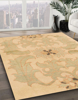 Machine Washable Abstract Orange Rug in a Family Room, wshabs1239