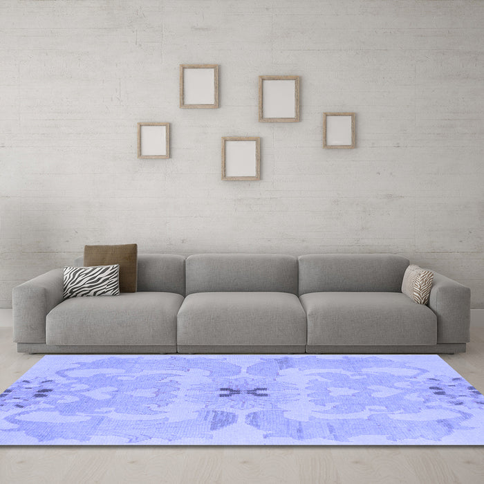 Machine Washable Abstract Blue Modern Rug in a Living Room, wshabs1239blu