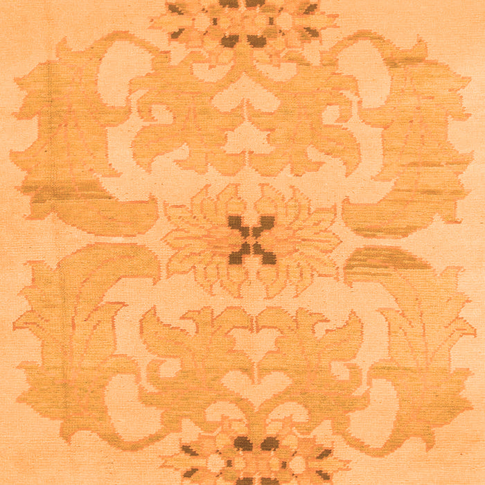 Square Machine Washable Abstract Orange Modern Area Rugs, wshabs1239org