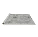 Sideview of Machine Washable Abstract Gray Modern Rug, wshabs1239gry