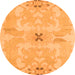 Round Abstract Orange Modern Rug, abs1239org