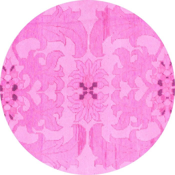 Round Abstract Pink Modern Rug, abs1239pnk