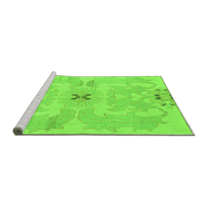 Sideview of Machine Washable Abstract Green Modern Area Rugs, wshabs1239grn