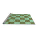 Sideview of Machine Washable Checkered Light Blue Modern Rug, wshabs123lblu