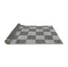 Sideview of Checkered Gray Modern Rug, abs123gry