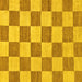 Square Checkered Yellow Modern Rug, abs123yw