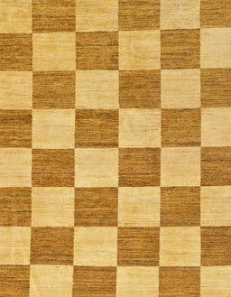 Abstract Saffron Yellow Checkered Rug, abs123