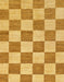 Abstract Saffron Yellow Checkered Rug, abs123