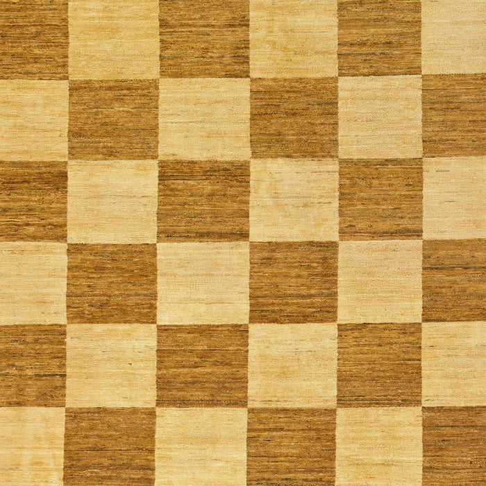 Abstract Saffron Yellow Checkered Rug, abs123