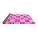 Sideview of Checkered Purple Modern Rug, abs123pur